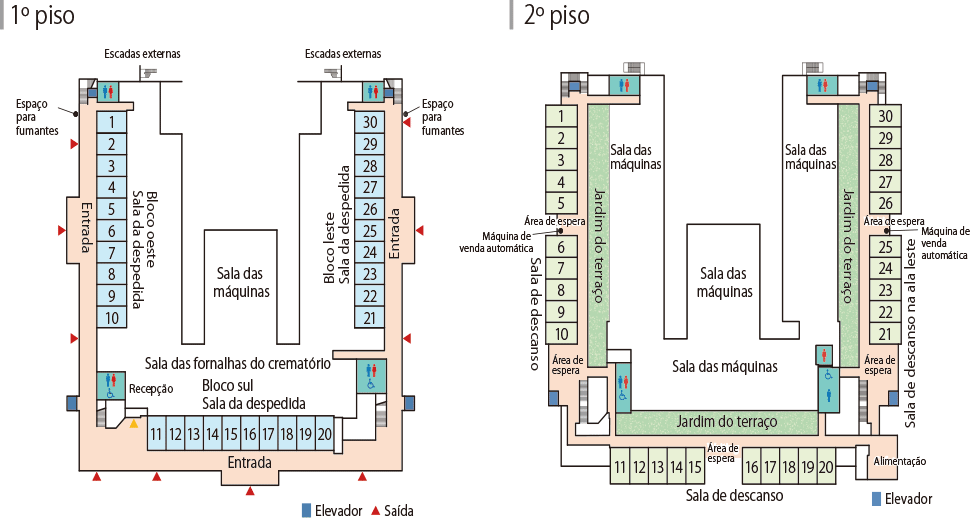 Mapa das instalações do Crematório Municipal de Nagoya – Unidade 2 (Português)